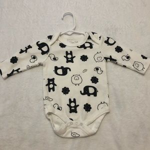 Black and white unisex onesie